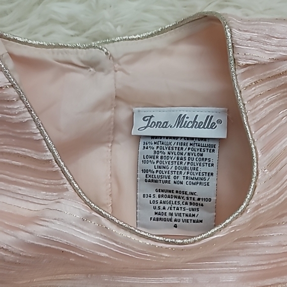 Pink Pleated Midi Dress, Girls Size 4 - Picture 2 of 5